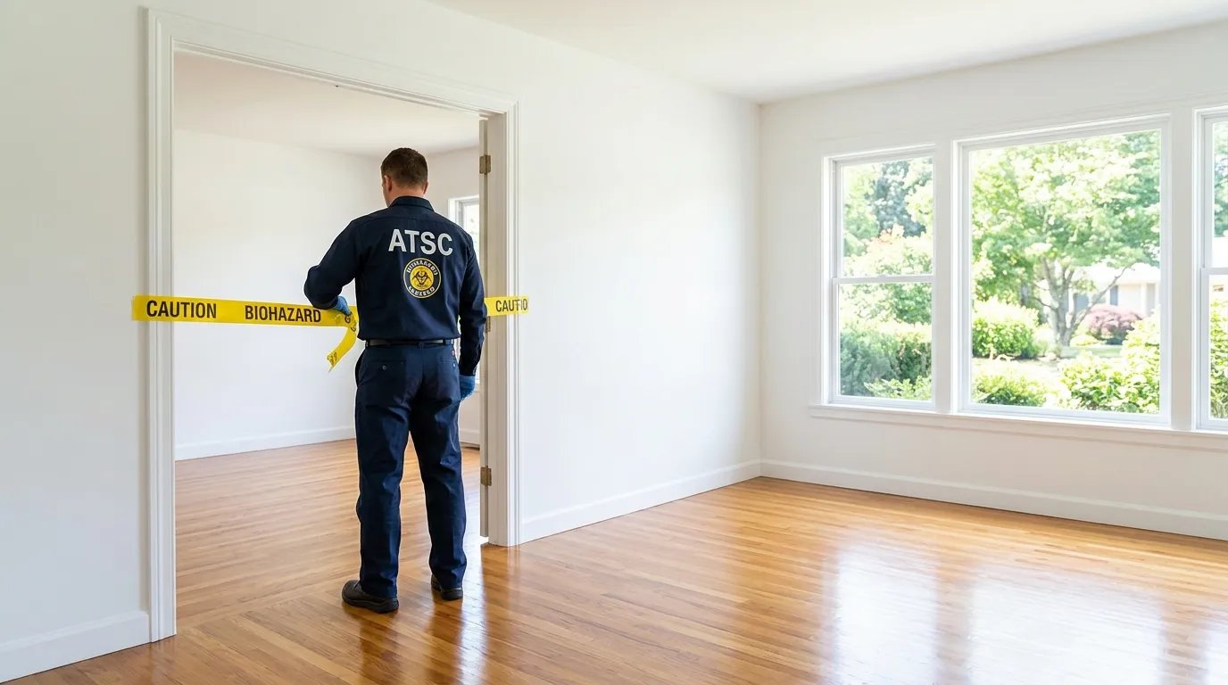 Certified biohazard cleanup crew performing Decomposition Cleanup in San Lorenzo